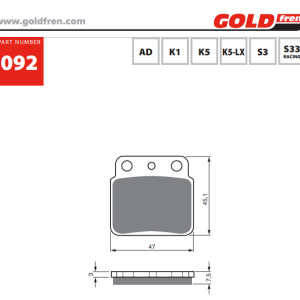 Накладки Goldfren - 092